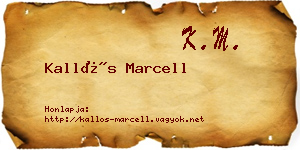 Kallós Marcell névjegykártya